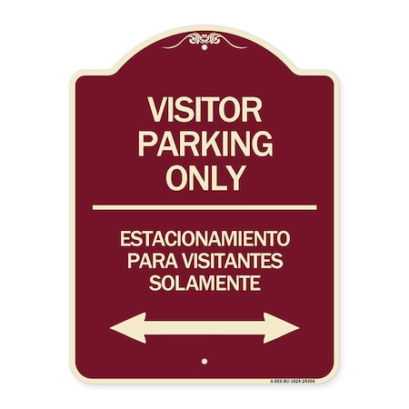 Signmission Bilingual Reserved Parking Visitor Parking Only Estacionamiento Para Visitantes, A-DES-BU-1824-24304 A-DES-BU-1824-24304